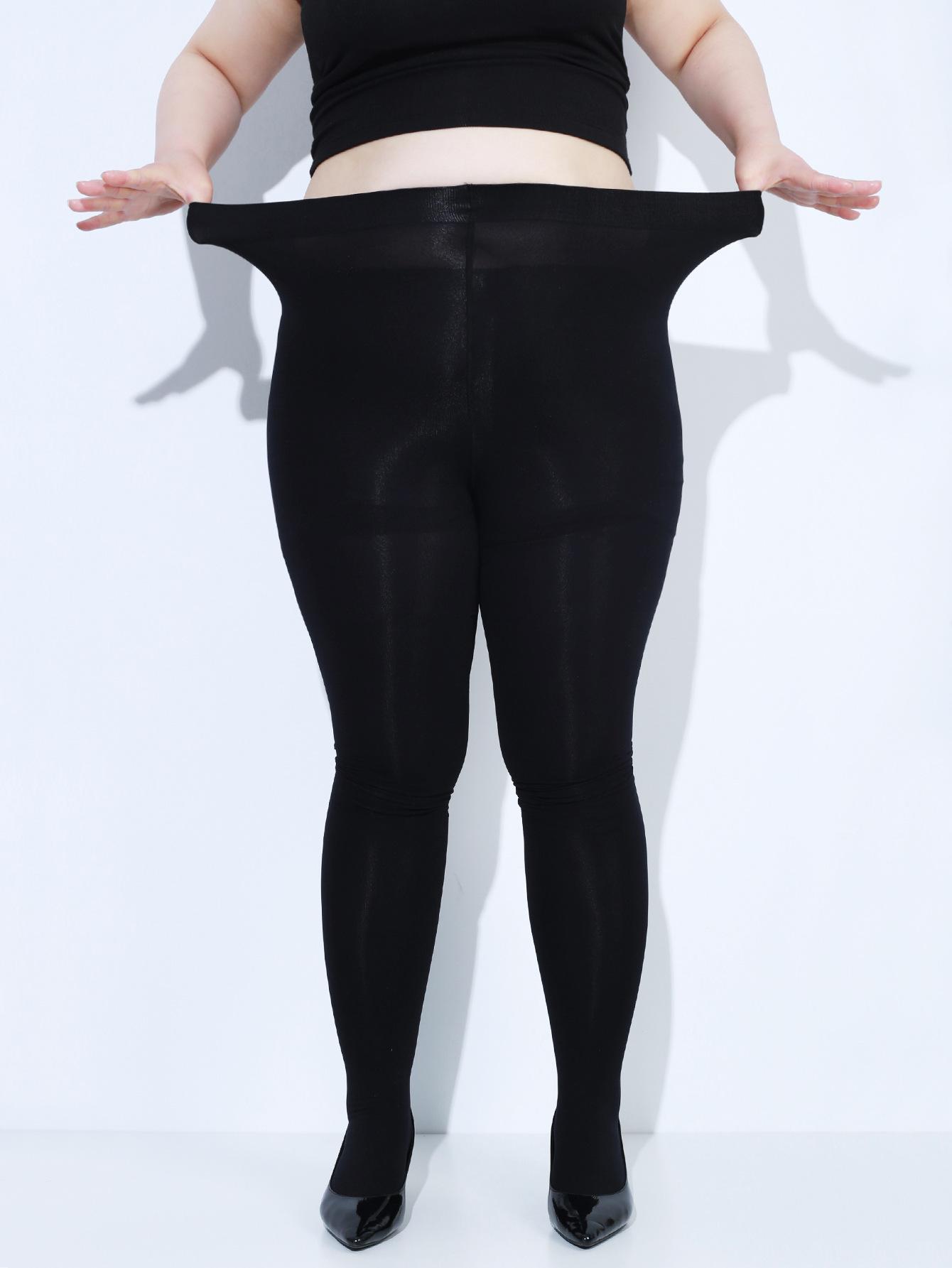 

Модные черные бархатные леггинсы-колготки с высокой талией, женские, сексуальные, большого размера, однотонные One size fits all чёрный