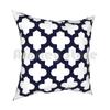 Navy Blue Thick Quatrefoil On White Pillow Case Printed Home Soft DIY Pillow Cover Navy Blue Blue Navy White Quatrefoil