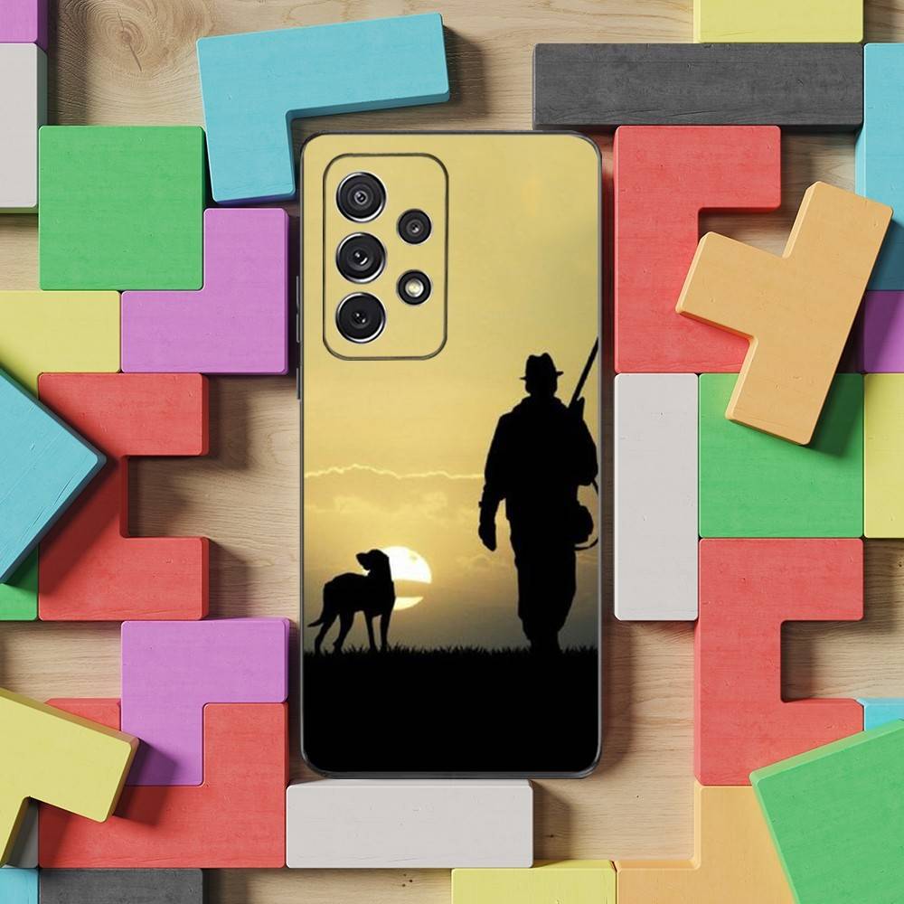 Hunter Dog Phone Case For Samsung S9,S10,S20,S10,S21,S25,S24,S23,Ultra,FE,Plus,Lite,Soft Silicone Black Cover
