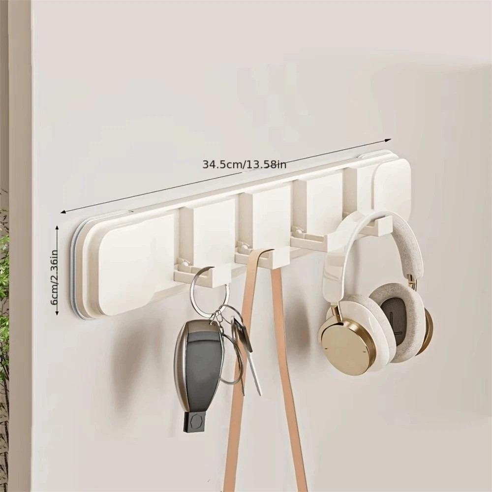 Wall Mount Door Hook Coat Rack Multi-Hook Kitchen Organizer  Entryway Key & Bag Hanger