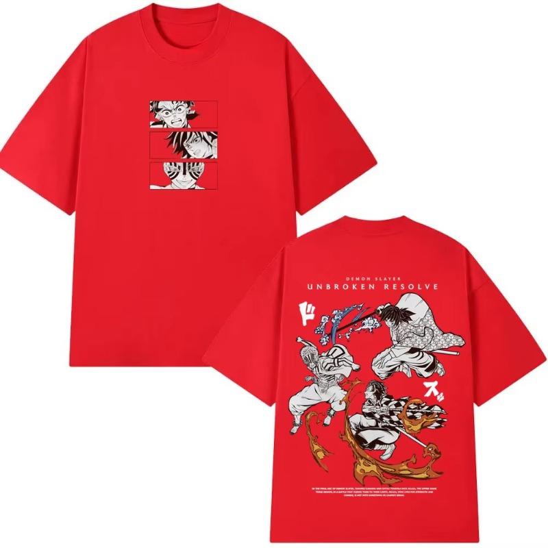 Anime Demon Slayer Kamado Tanjirou Tomioka Giyuu Akaza Graphic Tshirts Men Women Fashion Casual Vintage Short Sleeve T Shirts