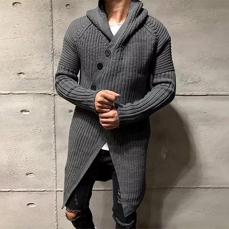 2025 Autumn/Winter Men's Hooded Knit Cardigan Jacket