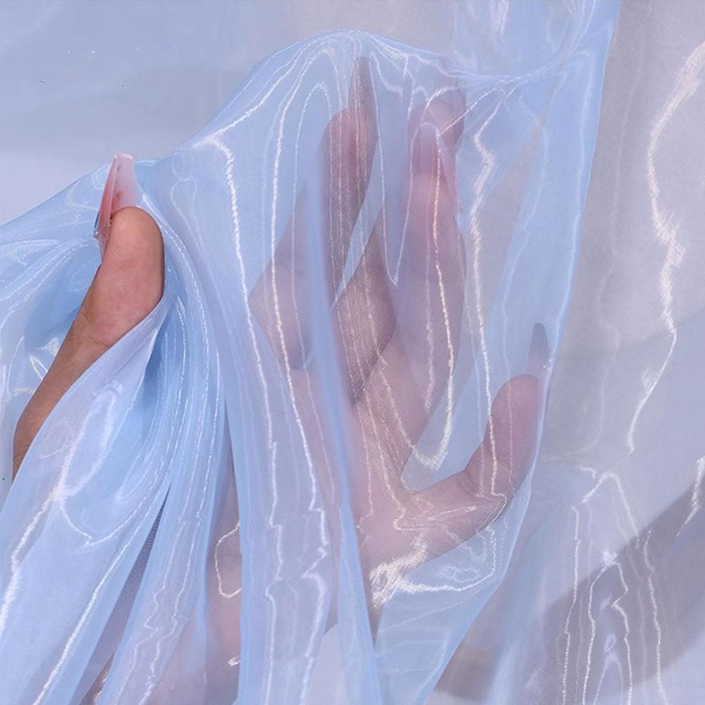 100X150cm Colorful Two-color Gradient Organza Mesh Fabric For Women Sewing Wedding Dress Home Textiles Patchwork Cloth Materials