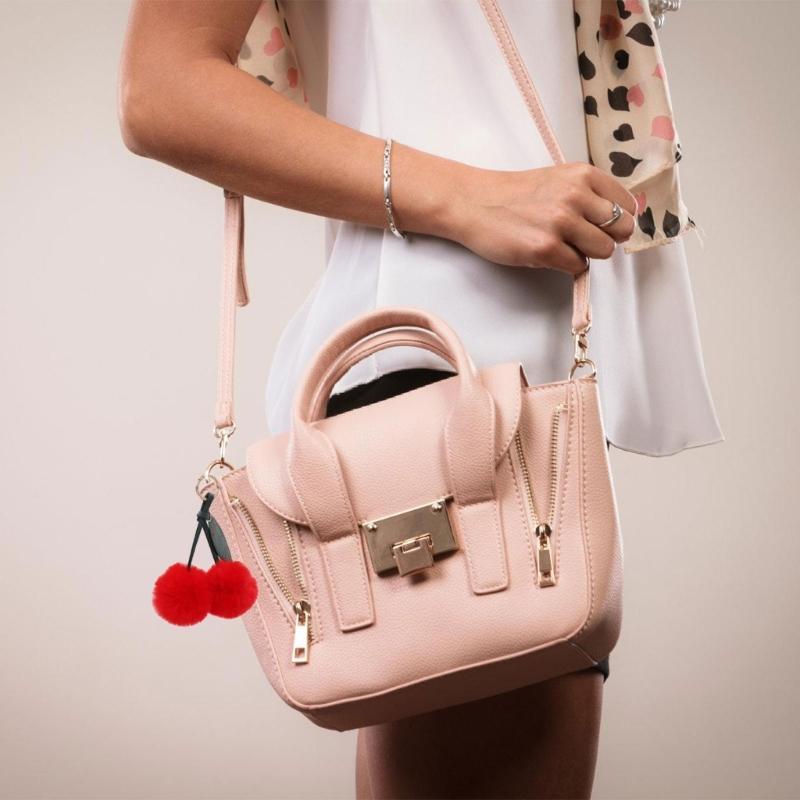 Cherry Keychain Bag Pendant Bag Accessory Plush Texture Key Holder Key Ornament Suitable for Gifting and Daily Use