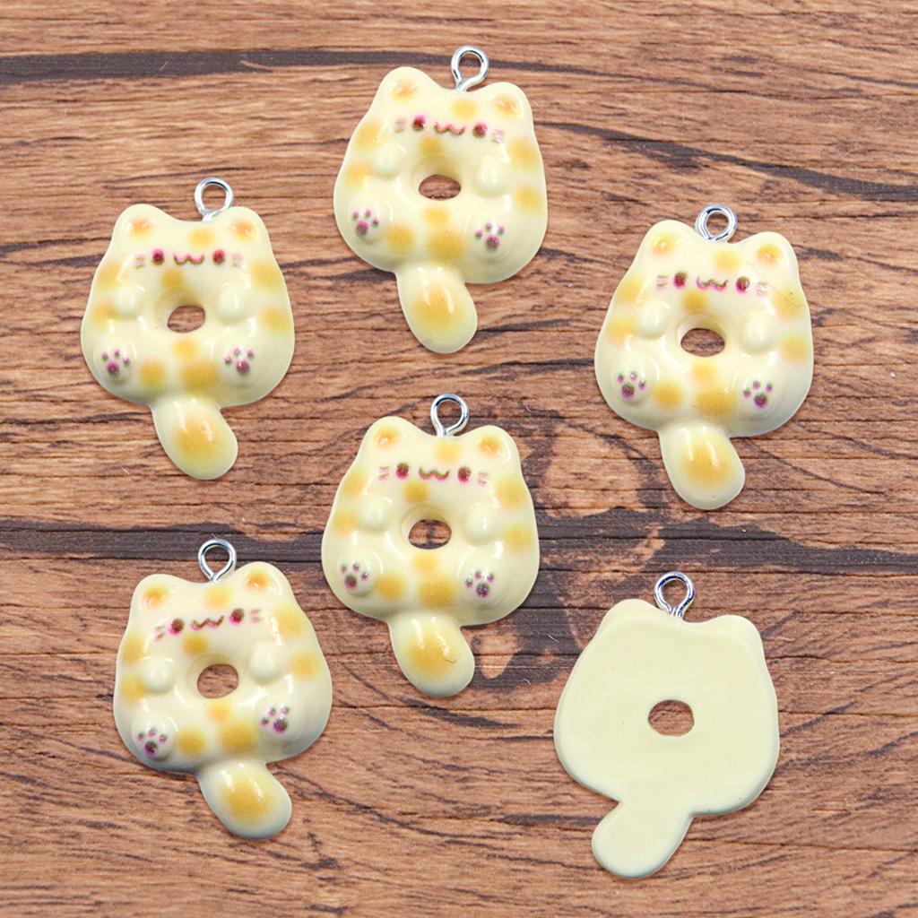 DIY Resin Accessories Cute Cat Donut Pendant Bag Bracelet Mobile Phone Pendant