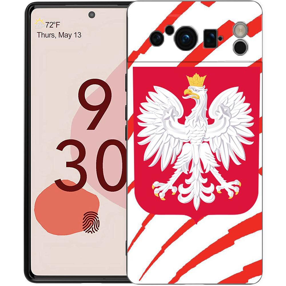 

Luxury Phone Case For Google Pixel 10 9 8 9A 8A 7 7A 6 Pro XL 6A 5G Black Soft Back TPU Cover polish flag Pixel 9A
