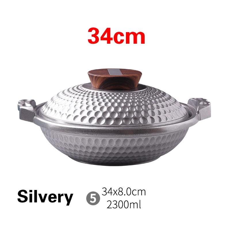 Commercial set Fish hot pot Fondue Chinoise Induction cooking gas universal aluminum pot tajine Thick uncoated soup dry pots