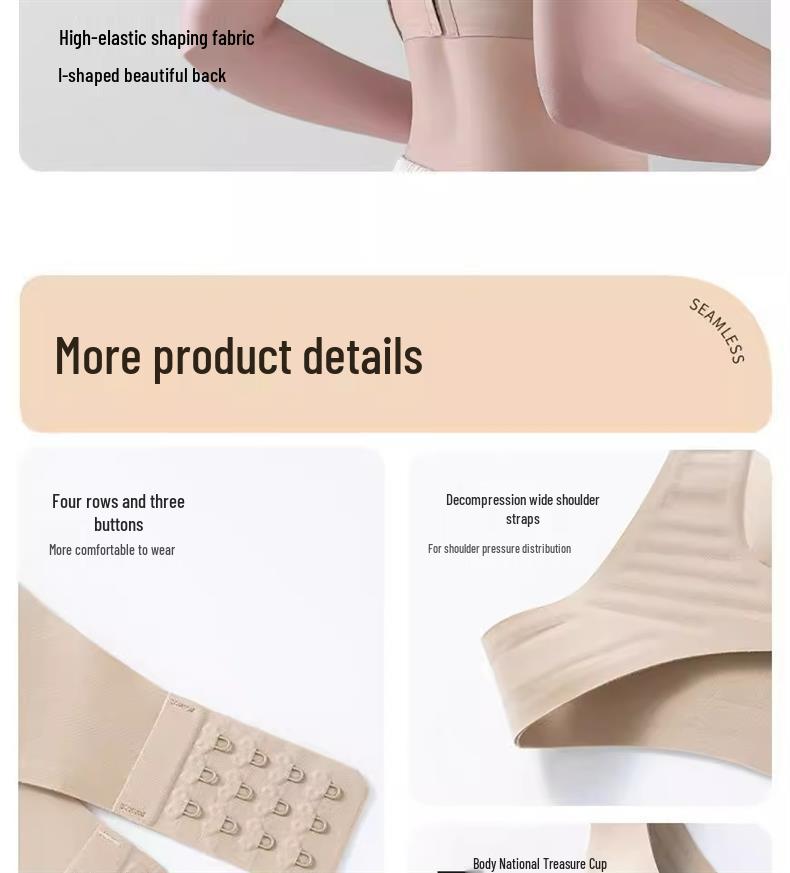 Women's Seamless Posture-Correcting Sports Bra: Anti-Sag, Shape-Enhancing, Beautiful Back Design