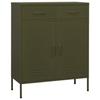 VidaXL Storage Cabinet Olive Green, 80x35x101.5 Cm Steel