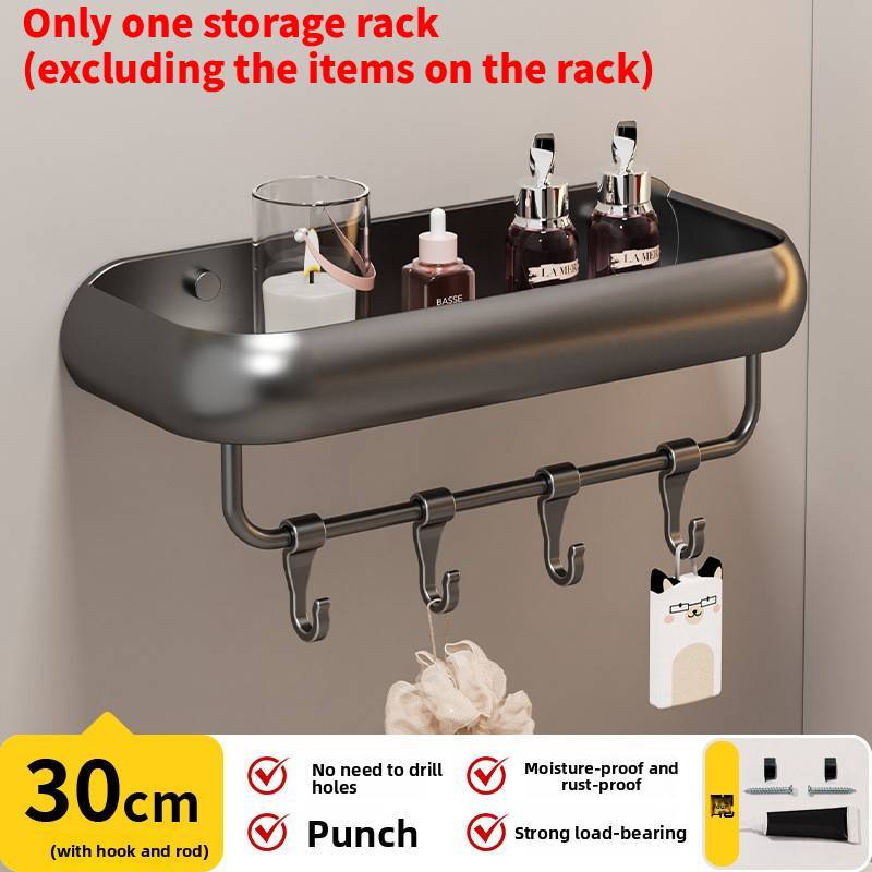 Bathroom Wall Storage Shelf With No Holes Required Design For Home Organization