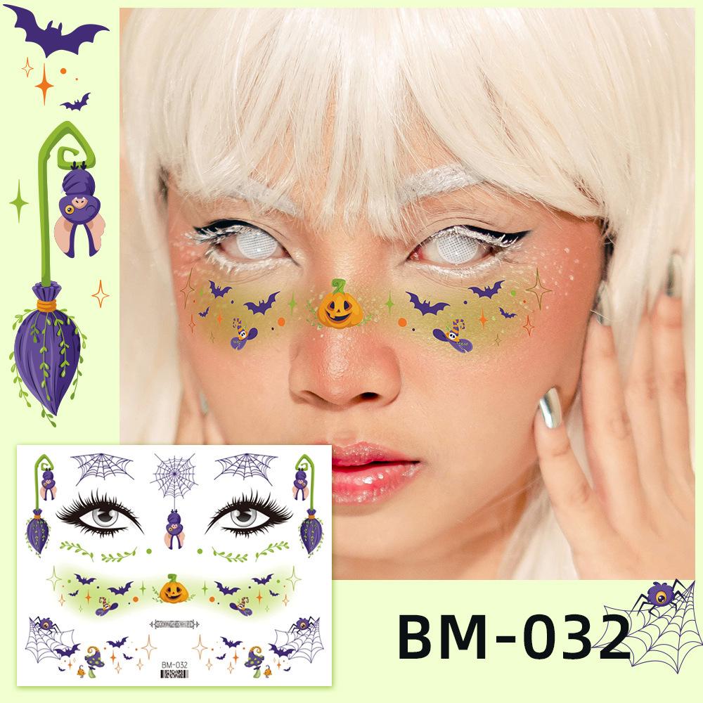 Waterproof Halloween Bat Face Stickers for Kids - Aesthetic Temporary Tattoos