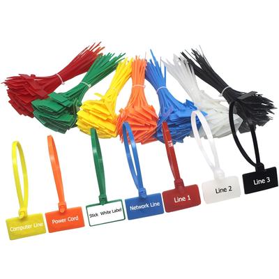 50pcs 4*150mm Nylon Cable Ties Tag Labels Plastic Loop Ties Markers Cable Tag Self-locking Zip Ties