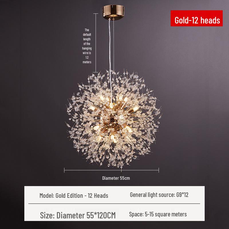 Dandelion Crystal Chandelier - Modern Lighting for Bedroom, Living Room, Bar, and Clothing Store