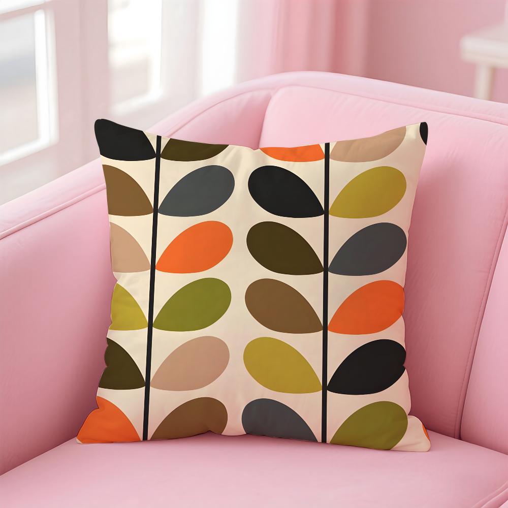 Aesthetic Art O-Orla Kiely Flower Stem Pillow Case Anti-dustmite Pillowcase Invisible Zipper Silky Short Plush Sofa Cushion Cove