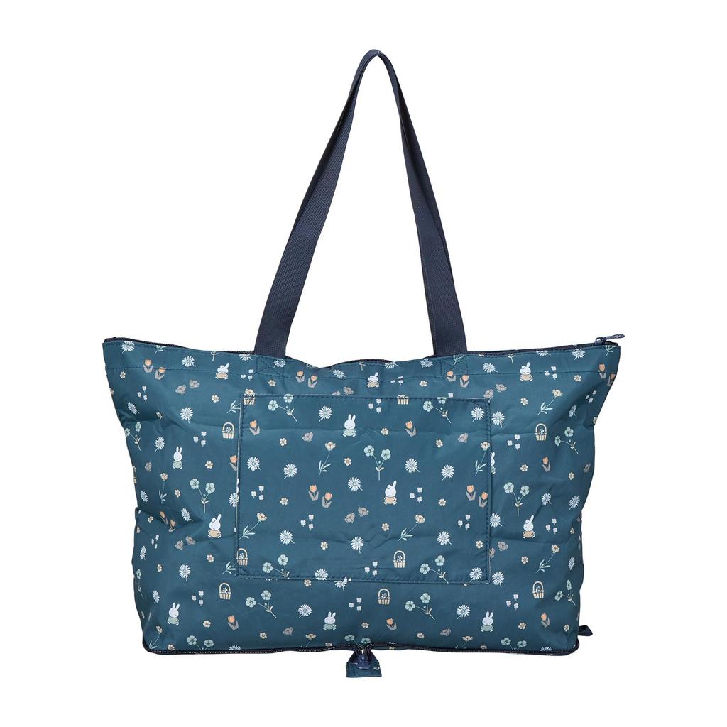 Miffy Folding Tote Bag HPL0001 B273.Navy Small Flowers