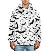 Herren Halloween Print Hoodie Übergröße Flanell Lässiger Pullover Sweatshirt für Herbst und Winter