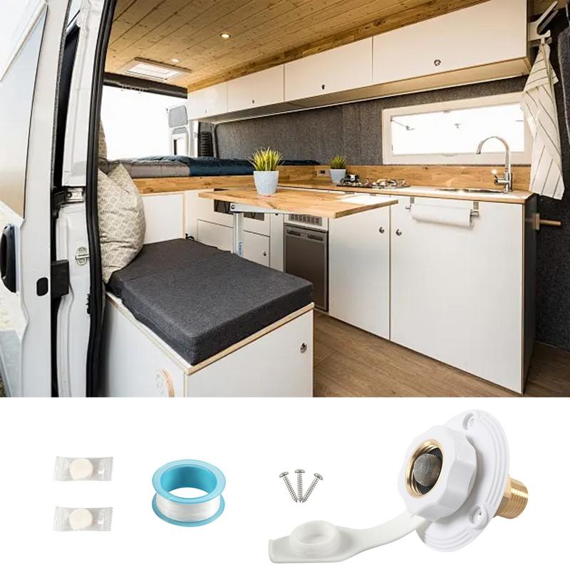RV Water Fill Port With Vent Camping Trailer Water Filler RV Water Inlet Hatch Replacement Sturdy Versatile Water Inlet Hatch