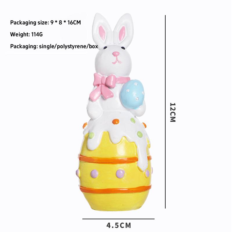 

Ins Cute Rabbit Resurrection Egg Resin Ornament Easter Atmosphere Decoration Home Party Gift Children S New Year Gift (As shown-15175)-