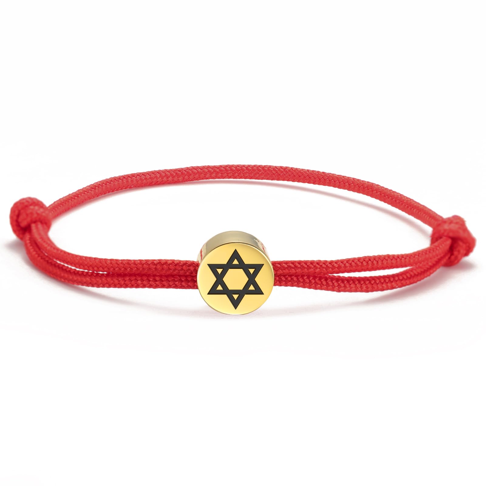 Dreamtimes Star of David Nautical Bracelet Handmade Stainless Steel Hexagram Pendant Je Star Lucky Jewelry for Women Mens красный