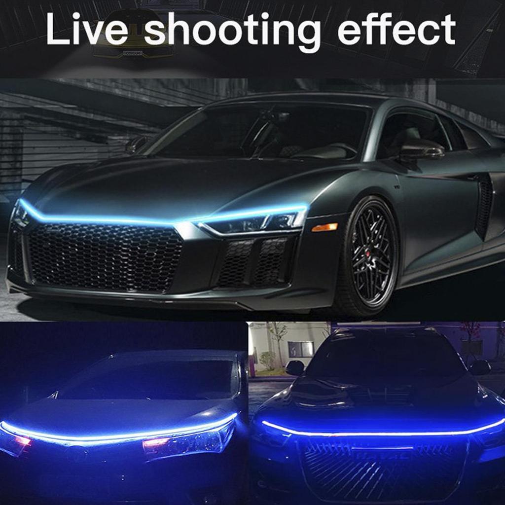 Car Hood LED Daytime Running Light Strip Flexible Dynamic Scan Start Up