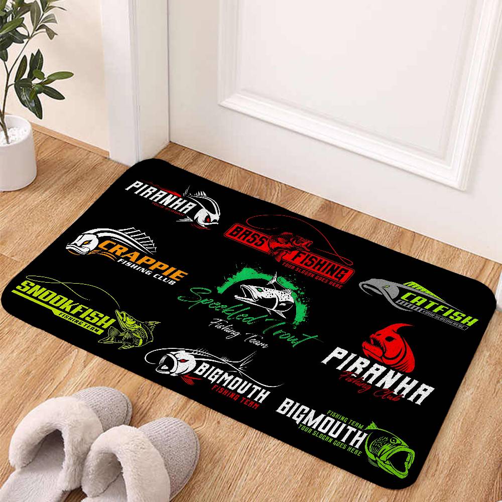 Bass Fishing Floor Mats Home Laundry Rug Carpet For Living Room Decor Lounge Area Anti-slip Foot Mat Entrance Doormat