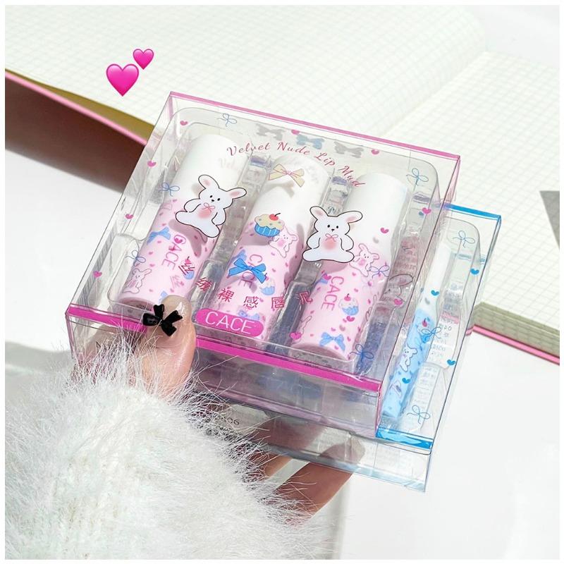 Little Bunny Lip Mud Set Velvet Nude Matte Texture Silky Lipstick Makeup