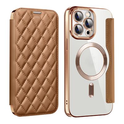 Für Magsafe Kartenhalter Magnetische Brieftasche Leder Handyhülle für IPhone 14 Pro Max 15 Plus 13 12 11 Kabelloses Aufladen Buchhülle