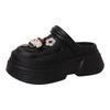 Casual thick-soled sandals increase height and show thinness, hole shoes, women's summer cute cartoon outer wear, home comfortable bag head slippers