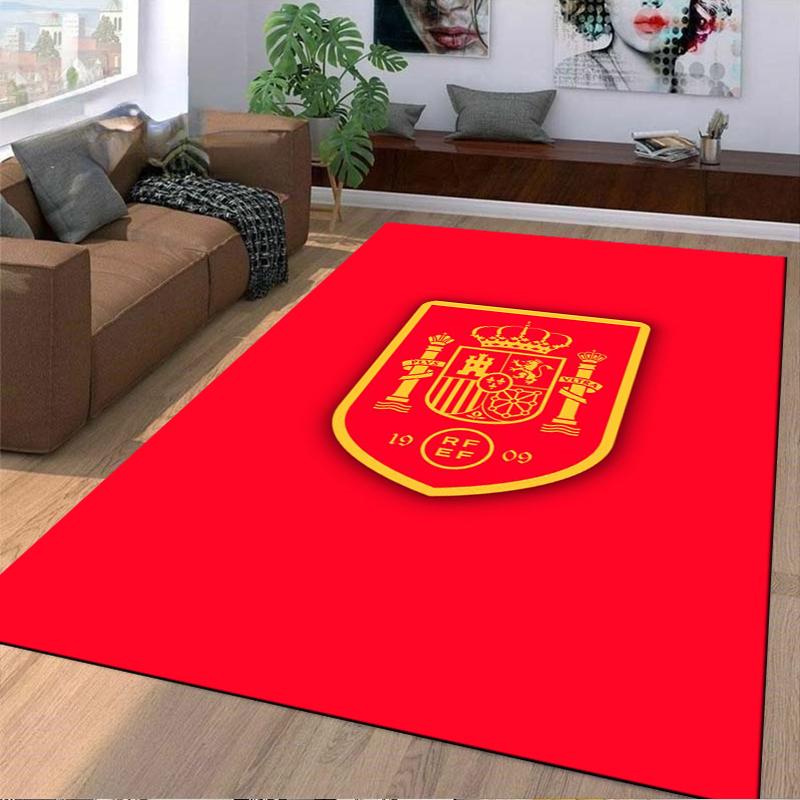 Roter Teppich mit Spanien-Emblem-Design, Wappen mit Krone, RFEF-Logo, 1909 Geeignet als Anti-Rutsch-Matte für Wohnzimmer, Schlafzimmer, Sofas
