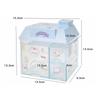 Transparent Desktop Storage Box Creative Small House Pen Holder Student Kawaii Stationery Cosmetic Organizer Rack Drawer Cute