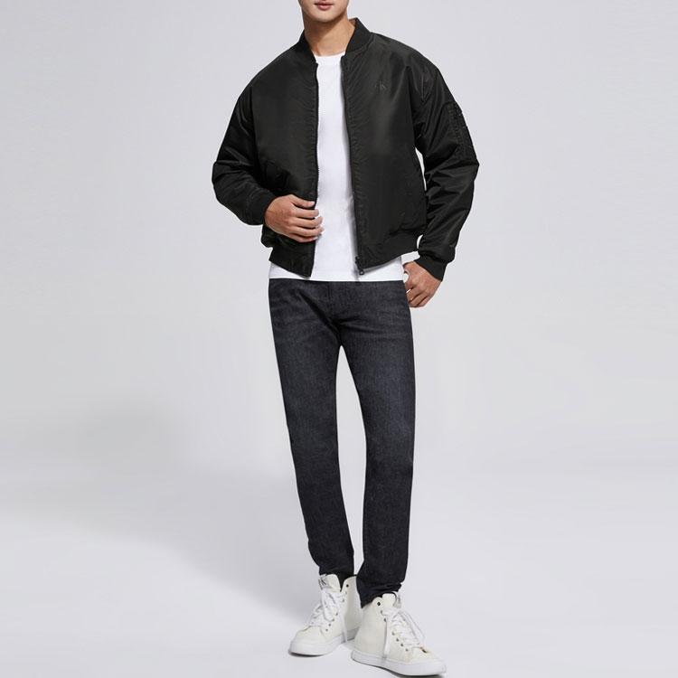 Calvin Klein SS23 Solid Color Zip-Up Reversible Padded Jacket Men Jackets Black J322759-BEH