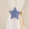 2 Pezzi Fermacravatta per Tende a Forma di Stella Blu Navy - Durevoli Tende per Finestre in Poliestere con Nastro, Perfetti per un Arredamento Domestico di Stile
