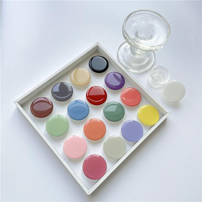 Düz Renk Lüks Parlak Cep Telefonu El Tutamağı Braketi Iphone 12 13 14 Xiaomi Huawei Telefonlar İçin Braket Açılır Telefon Tutucu