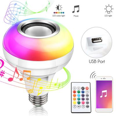 FBA Monopolys RGBW Bombilla Musical Bluetooth 24clave Mando a Distancia Tarjeta USB (sin Tarjeta) E26/27