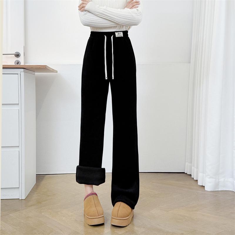 2025 Plus Size High Waist Fleece-gefütterte Hose für Damen—Dicke, Elastische, Vielseitige Freizeithose für Mollige Mädchen