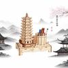 3D Wooden Jigsaw Puzzle Model - Four-Piece Street Stall Children's Toy