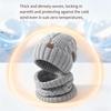 Cable Knit Knit Hat Scarf Set 2-Piece Set Thick Warm Beanie Hat Winter Cap Neck Warmer  Outdoor Use