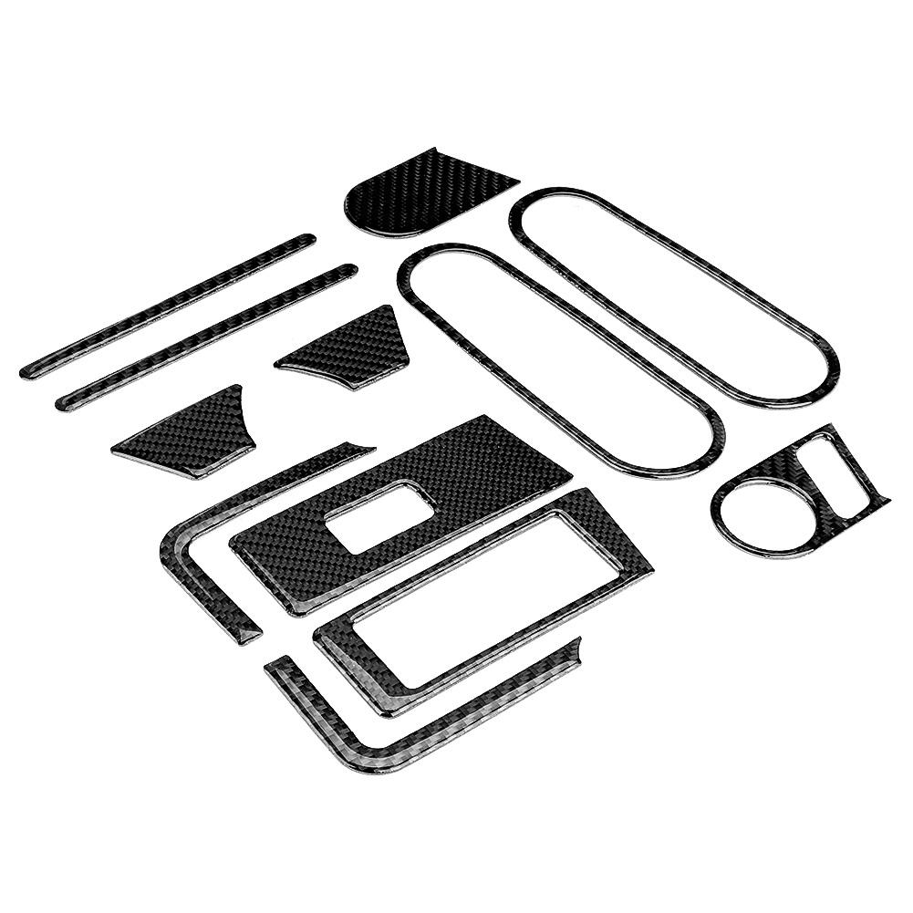 12pcs Car Door Inner Handle Carbon Glass Lift Cover Trim Fit for 12-19