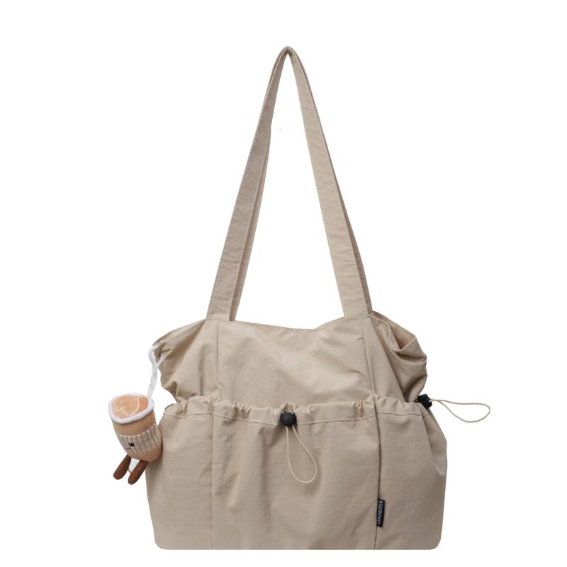 

Большая вместительная сумка-тоут, женская сумка через плечо, студенческая легкая сумка для поездок на работу бежевый