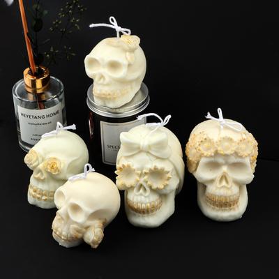 Scar Halloween Skeleton Candle Mold Handmade Craft Chocolate Making Skull Head Resin Plaster Silicone Soap Mould Party Decor