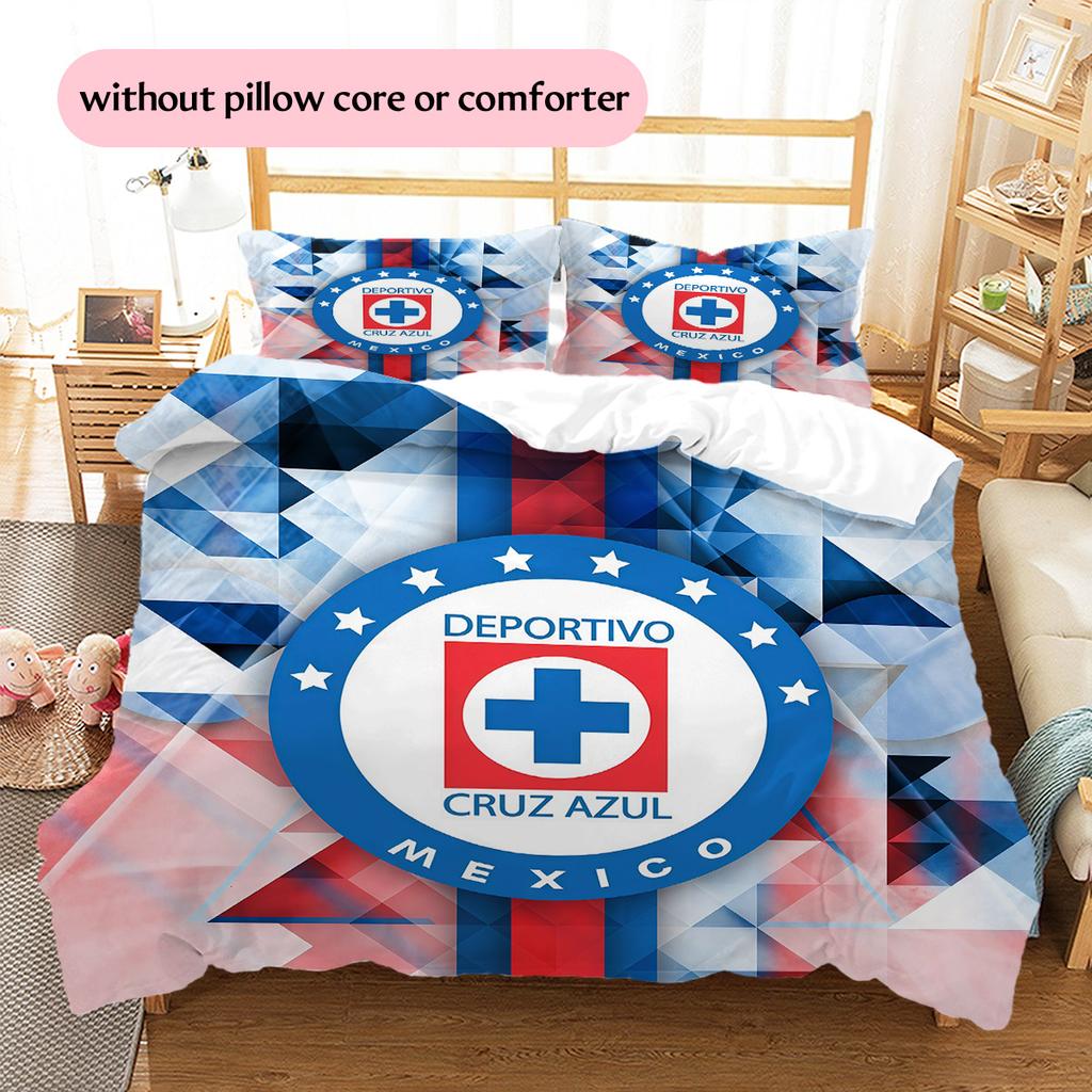 Cruz Azul Pattern Bedding Quilt Set  Home Decoration  Gift (1 * Duvet Cover + 2 * Pillowcase  Without Core)