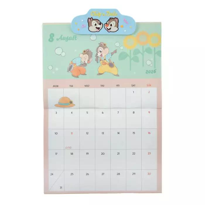 Disney Chip Dale Wall Calendar with Clip, Costume 2026 Japan NEW Disney Store