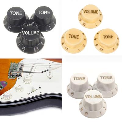 Miwayer 3 Stück/Set Kunststoff Gitarrenknöpfe / 2T1V Lautstärke-Ton-Reglerknöpfe Zylinderkappen / für ST SQ Elektrische Gitarrenteile