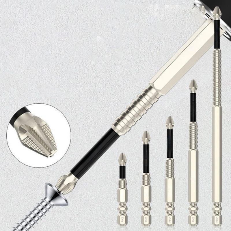6Pcs K5 Impact Driver Bit Set 1/4inch Hex Shank Crossing Head Screwdriver Bit Steel Magnetic Crossing Bit Attachment
