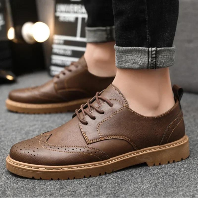 Men Dress Shoes New Luxury Oxford Classic Business Leather Shoes Brand Soft Driving Shoe High Quality Men Party Shoes