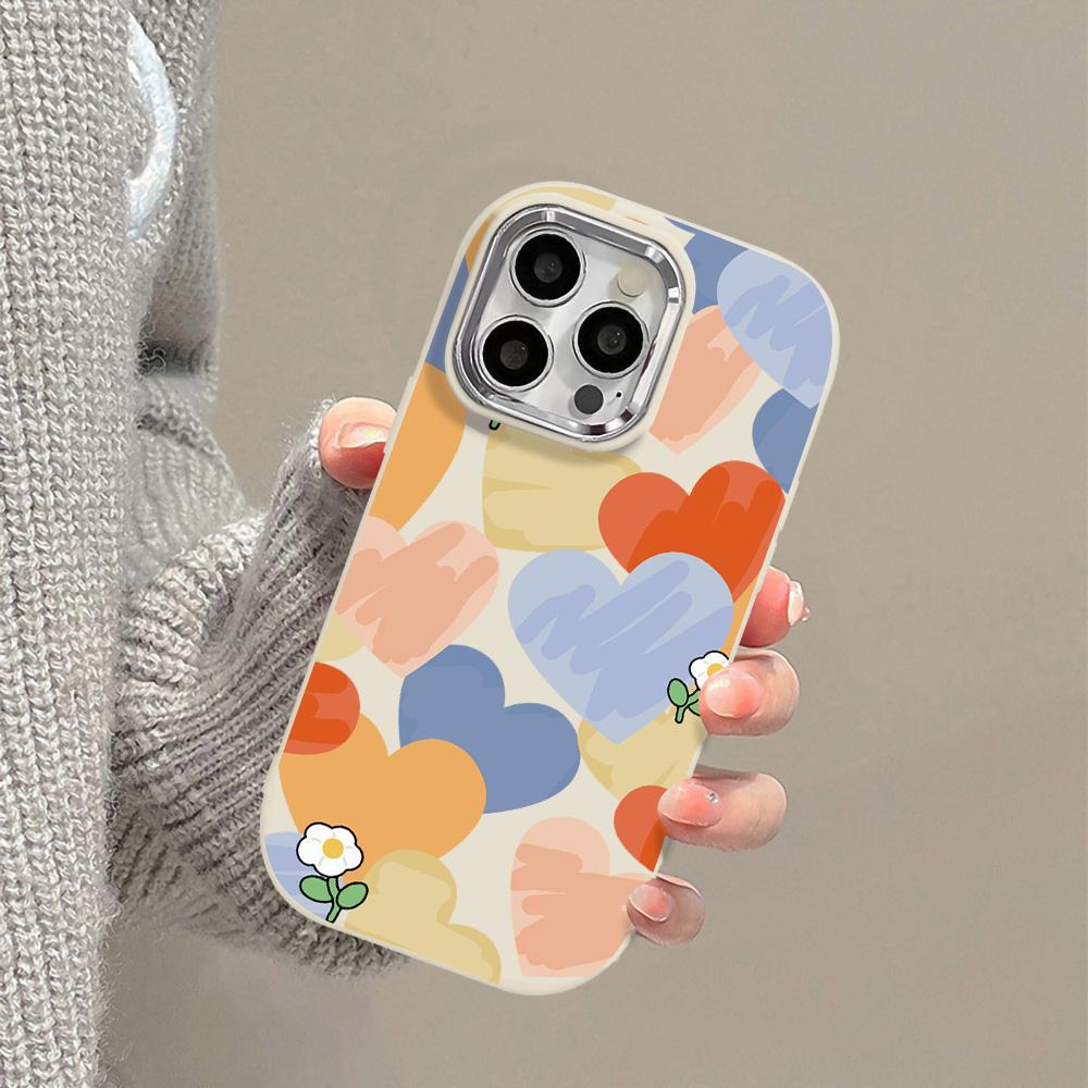 Silicone Phone Case For iPhone 11 15 16 Pro Max 13 14 12 15promax 16promax 13promax Shockproof Love Heart Funda Covers Bumper