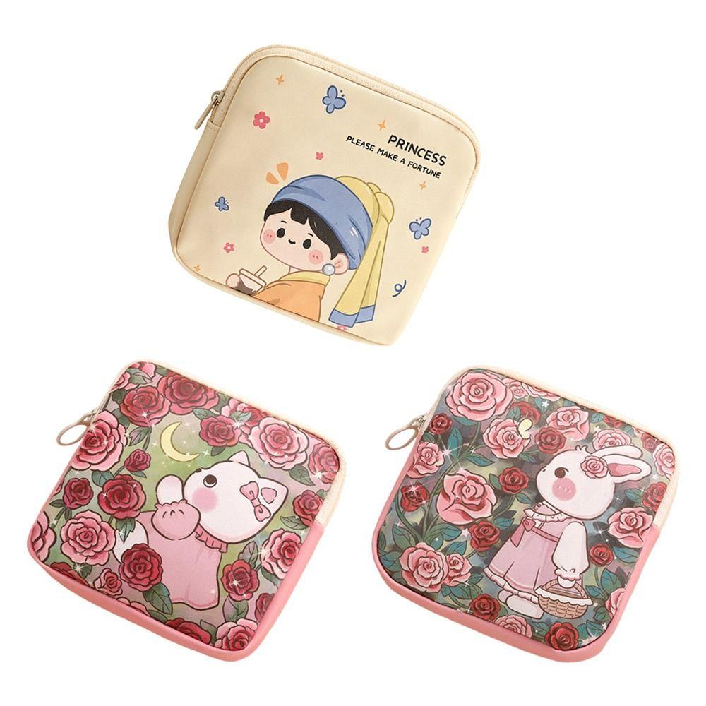 Creative Zipper Pouch Sanitary Pads Bag Large Capacity Multipurpose Coin Purse Sundries Storage Pouch Travel