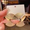 Exaggerated Metal Geometric Stud Earrings For Women Fashion Retro Gold Color Spiral Leaf Unique Earrings Party Jewelry Gifts