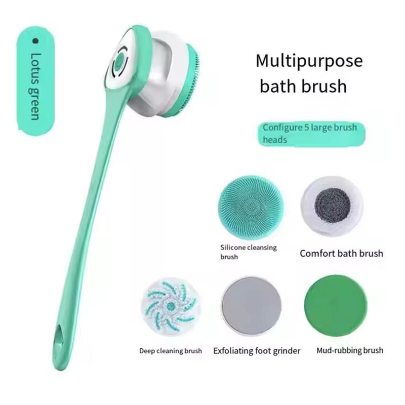 Multifunction Long Handle Electric Bath Back Body Cleansing Shower Brush Vibrating Massage Bath Brush Cleaning Body