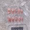 Handmade Press-On Nails Short Style With 3D Camellia Flower Glitter Sparkle Blush Effect Women